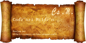 Császi Milán névjegykártya
