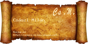 Császi Milán névjegykártya