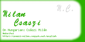 milan csaszi business card