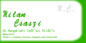 milan csaszi business card